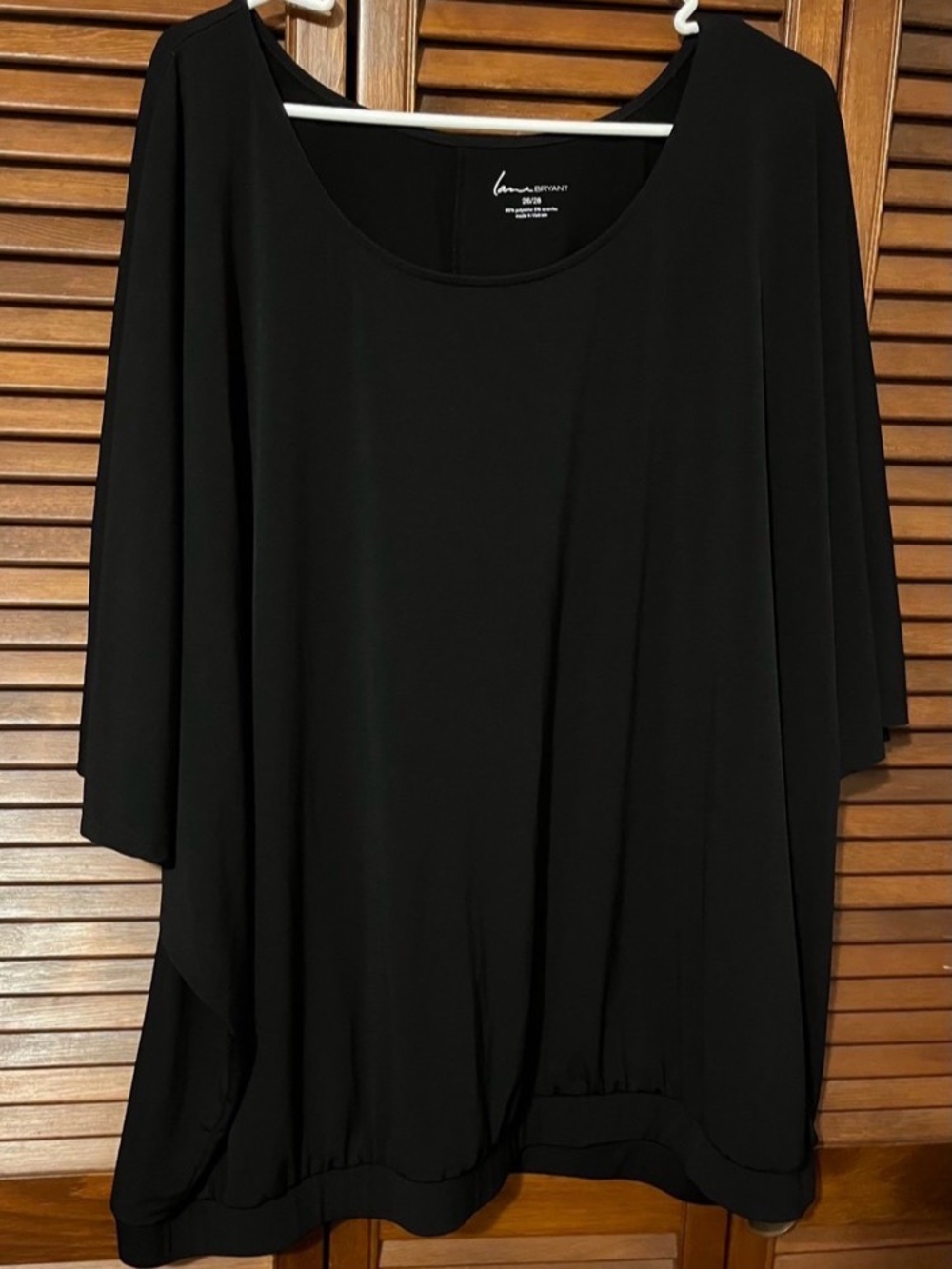 Black Women's Scoop Neck Tunic Top Lane Bryant 26/28